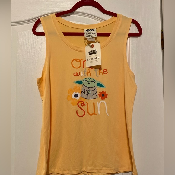Star Wars Slumber Yoda Munki Munki Women's Peach Sleeveless  Sleepwear Tank M - Picture 1 of 4